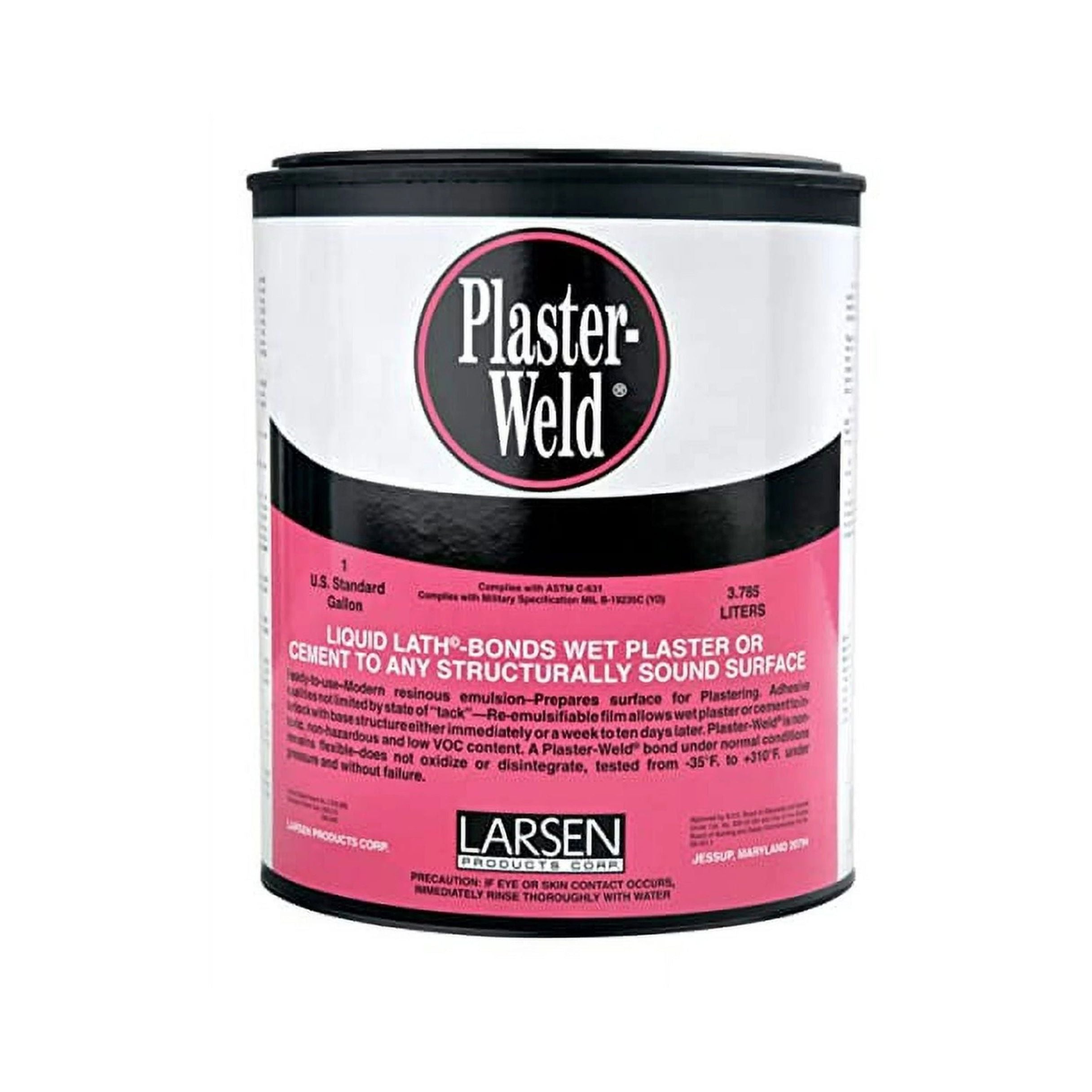 LARSEN 1 Gallon Plaster Weld Plaster Pink by Larsen is a crucial bonding agent ensuring wet plaster adheres to any structurally sound surface.